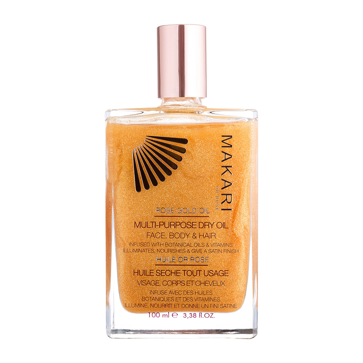Makari OR Rose 24K Gold Oil – Multi-Function Dry Oil for Face, Body & Hair