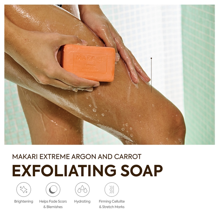 Makari Extreme Argan and Carrot Oil Multi Function Soap Brightening and Exfoliating Bar