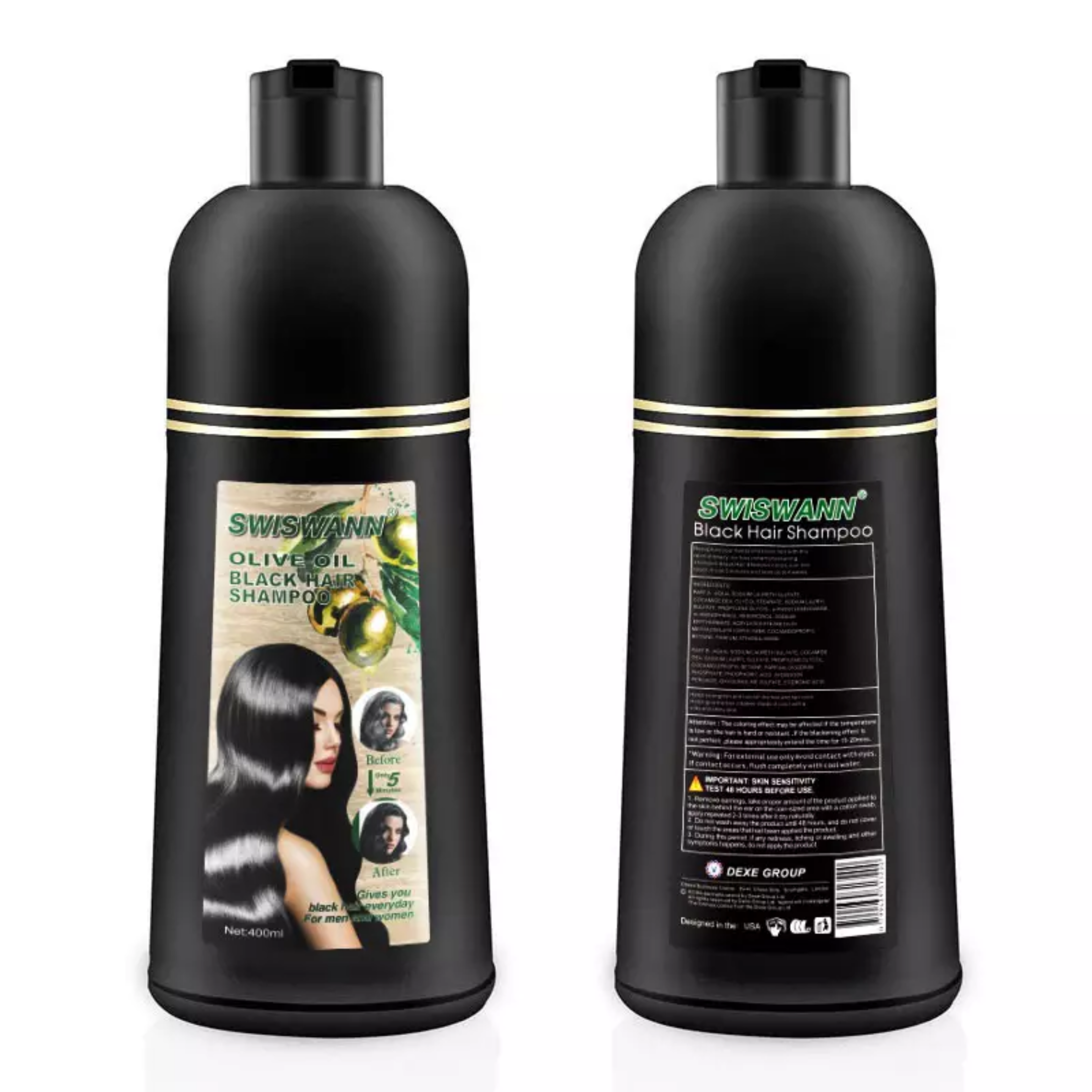 Black Hair Shampoo One Bottle - 400ml