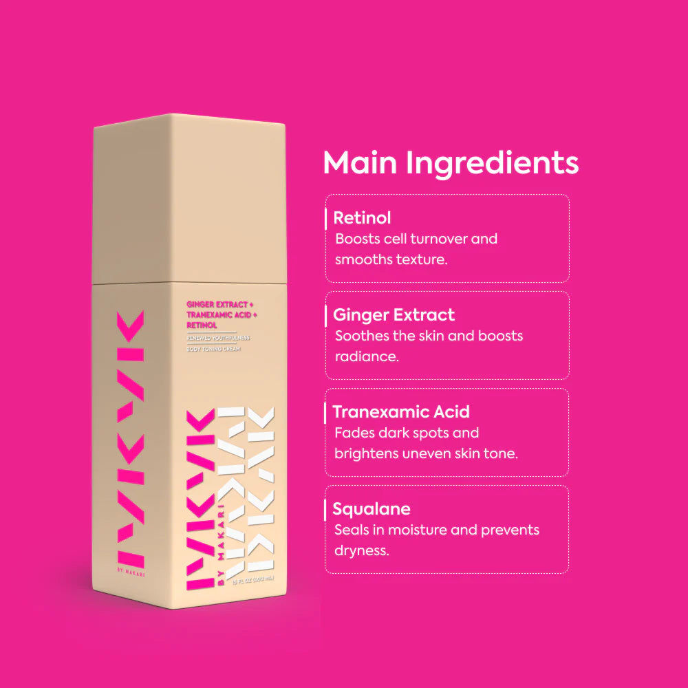 Makari Ginger Extract Tranexamic Acid and Retinol Body Toning Cream 200ml IYKYK