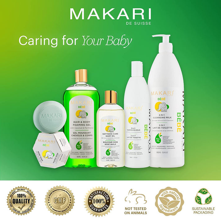 Makari Gentle Hydrating Baby Soap Bar with Shea Butter and Sweet Almond Oil