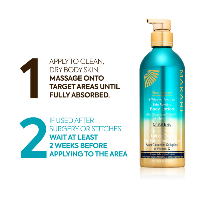 Makari Blue Crystal Skin Reviving Body Lotion Brightening and Firming Moisturizer