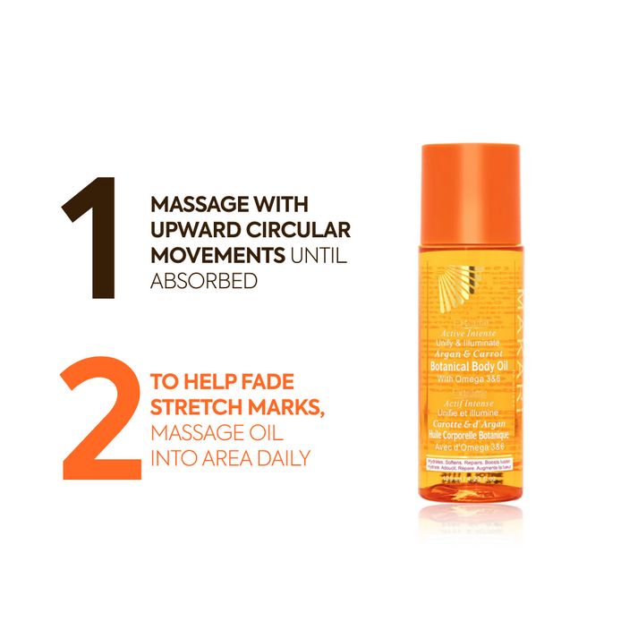 Makari Extreme Argan and Carrot Botanical Body Oil Hydrating and Stretch Mark Treatment