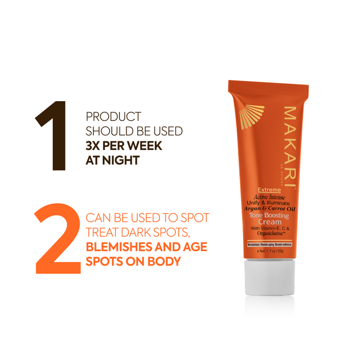 Makari Extreme Argan and Carrot Oil Tone Boosting Cream Brightening and Anti-Aging Facial Treatment