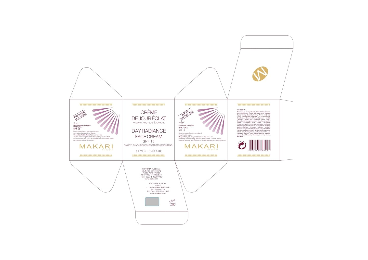 Makari Day Radiance Face Cream 55ml Brighten Daily Moisturize and Protect Skin