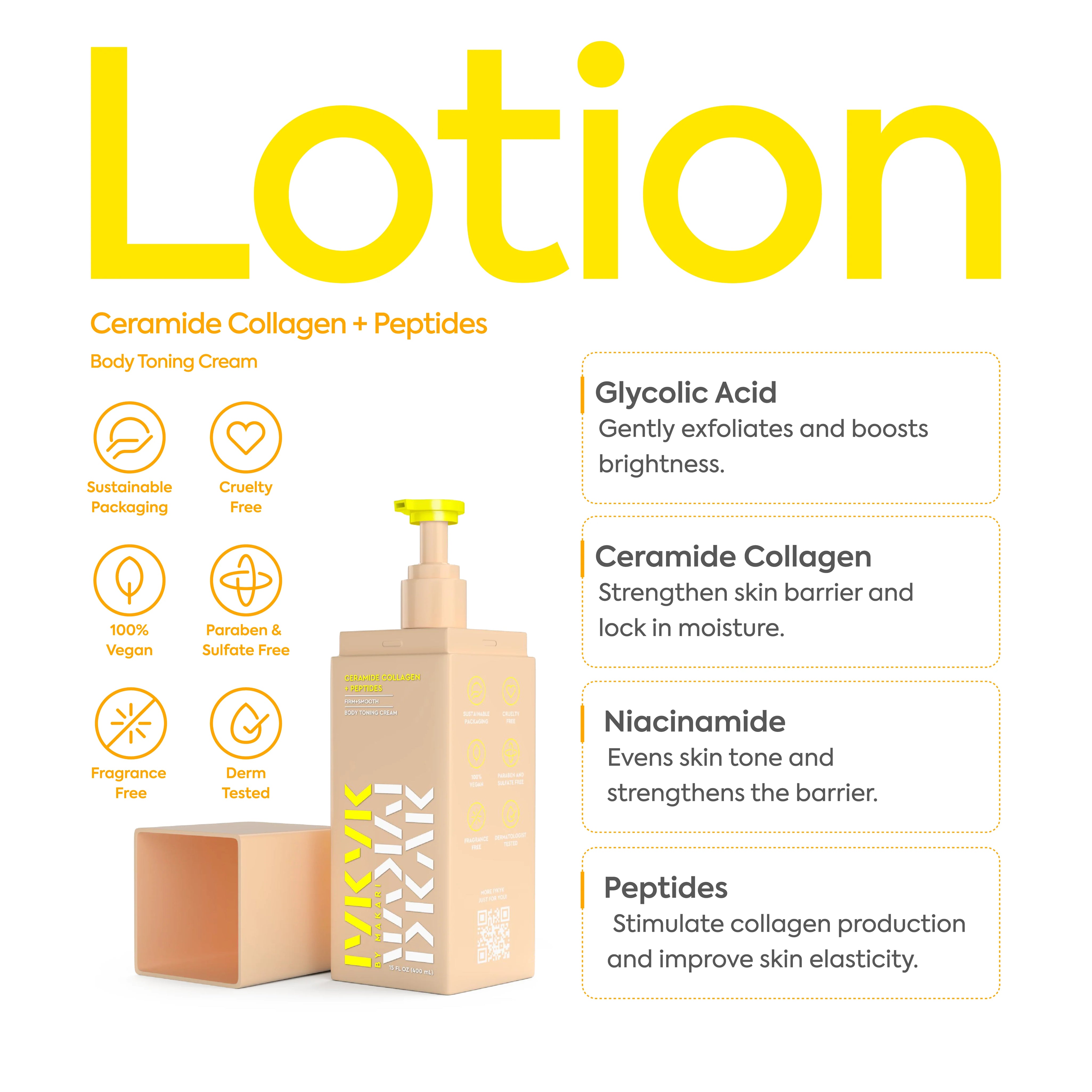 Makari Ceramide Collagen and Peptides Body Toning Cream 200ml IYKYK